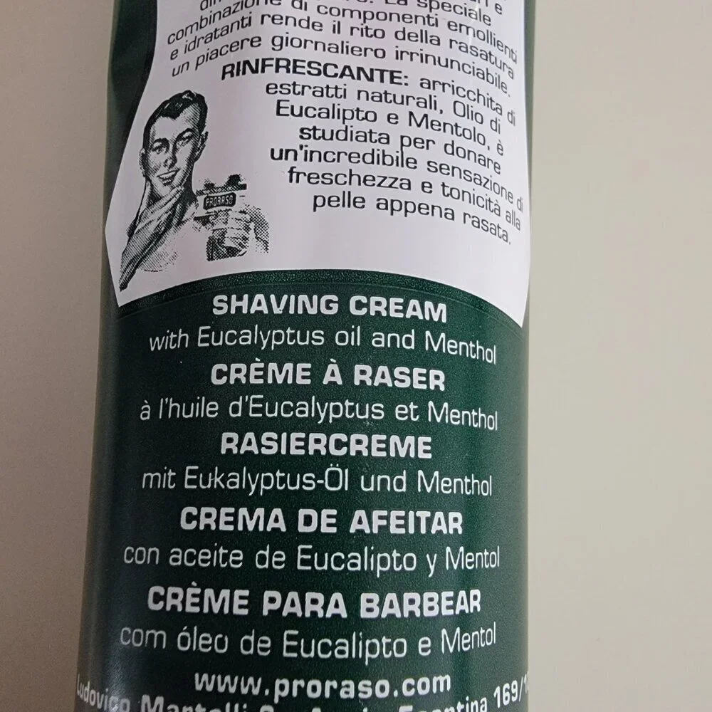 2 TWO Proraso Shaving Cream Italian Luxury Menthol Cooling 2 tubes 5.2 oz ea NEW
